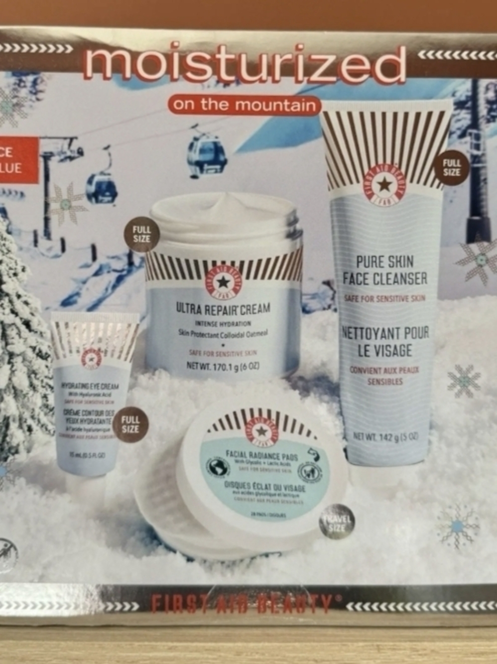 First Aid Beauty Moisturized On The Mountain Set - White & Red Accents